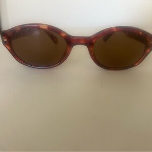 Tortoiseshell Oval Sunglasses - Brown Lenses
